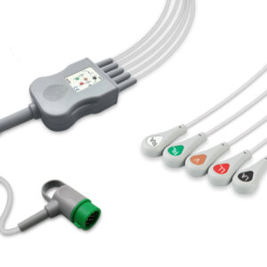 Physio-Control 11110-000066 compatible 5-Lead One-Piece ECG Cable, EC-5039RS-A