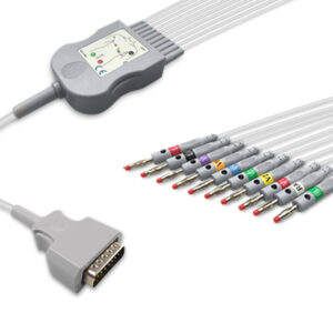 Nihon Kohden 45502-NK compatible 10-Lead Diagnostic One-Piece EKG Cable, EKC10-NKA-B-A
