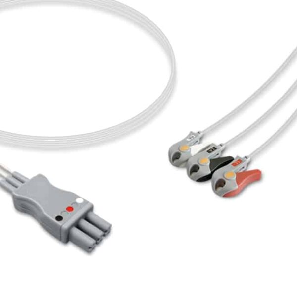 Mindray 0010-30-42898 Compatible 3-Lead ECG Leadwire Set, AHA, Grabber/Pinch, Shielded, 3 ft (0.9 m)