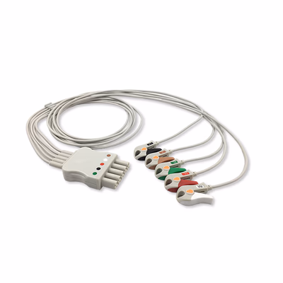 Mindray 0012-00-1262-01 Compatible 5-Lead ECG Leadwire Set, AHA, Grabber/Pinch, Shielded, 3 ft (0.9 m)