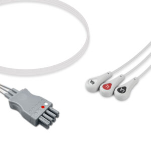 Nihon Kohden BR-913PA compatible 3-Lead ECG Leadwire, EL-NKB3-90S-A