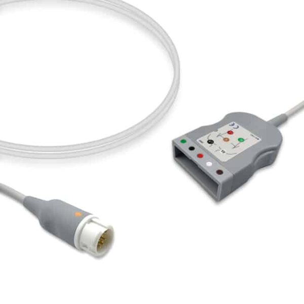 Philips M1520A Compatible 5-Lead ECG Trunk Cable, Defib-Proof, AHA, 8.2 ft (2.5 m)