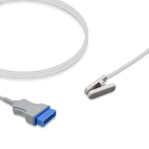 GE Healthcare TS-E4-GE Compatible Adult Ear Clip SpO2 Sensor, TruSignal, Reusable, 9.8 ft (3.0 m)
