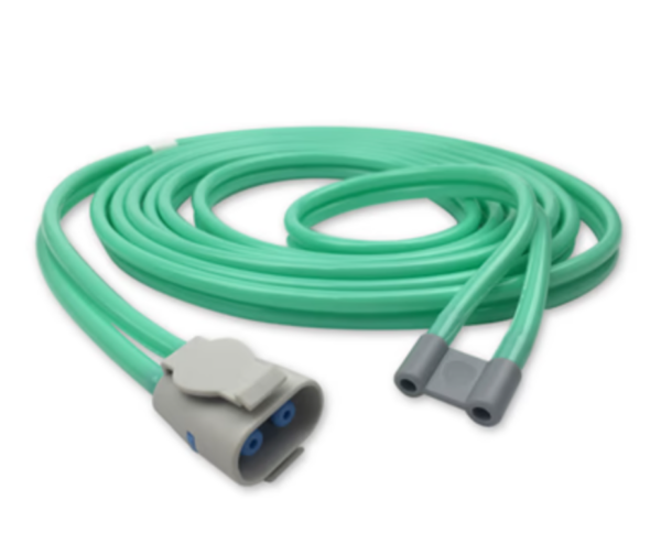 Compatible GE Dinamap 107368 Neonatal 2-Tube NIBP Air Hose, 12 ft (3.6 m), Gray Shroud to Female Slip Luer