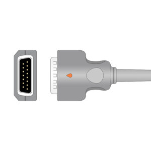 Connector drawing of the Nihon Kohden 45502-NK compatible 10-Lead Diagnostic One-Piece EKG Cable, EKC10-NKA-B-A