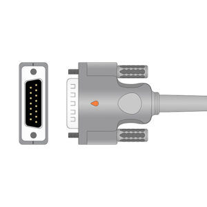 Connector drawing of the Philips M3702C / M3702A compatible 10-Lead Diagnostic One-Piece EKG Cable, EKC10R-PH-B-A