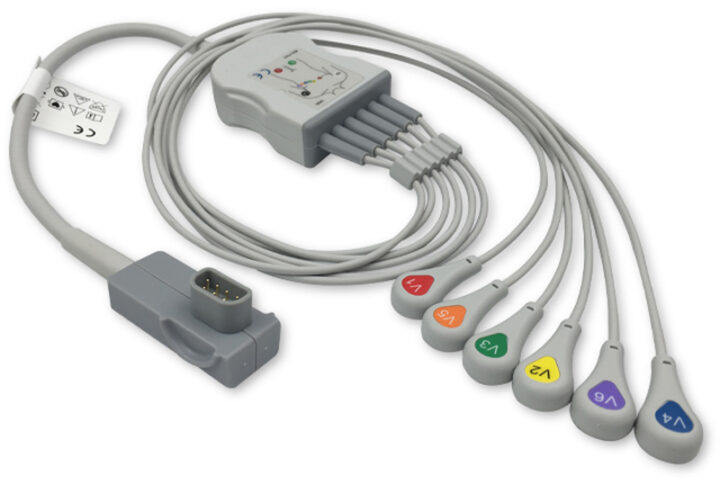 Physio-Control 11111-000022 compatible 6-Lead ECG Leadwire, EL-MDV6-90S-A