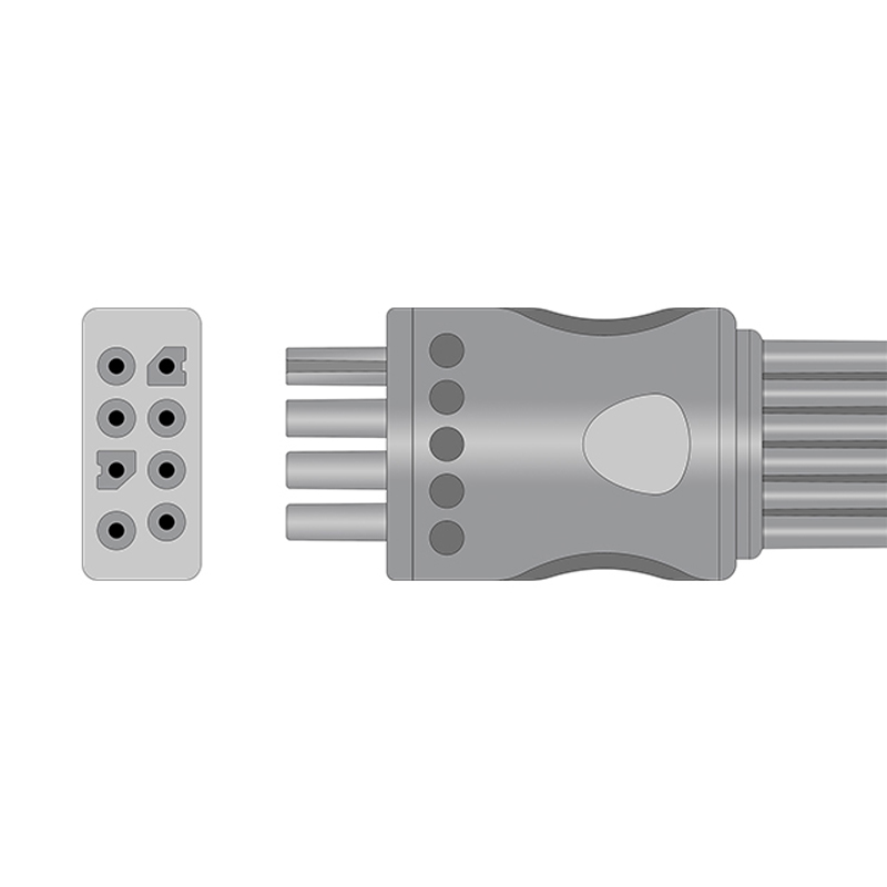 Nihon Kohden BR-906PA Compatible 6-Lead ECG Leadwire Connector Drawing EL-NKB6-90G-A Nihon Kohden BR-906PA Compatible 6-Lead ECG Leadwire Connector Drawing EL-NKB6-90G-A