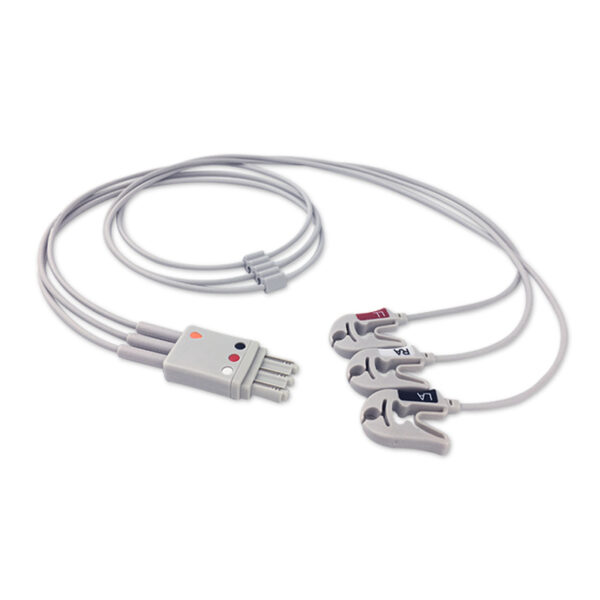 Philips M1671A Compatible 3-Lead ECG Leadwire, Grabber/Pinch, AHA, Molded, 3.0 ft (0.9 m)