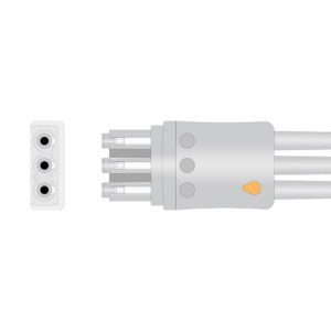 Connector drawing of the Philips M1671A compatible 3-Lead ECG Leadwire, EL-PH3-90G-A