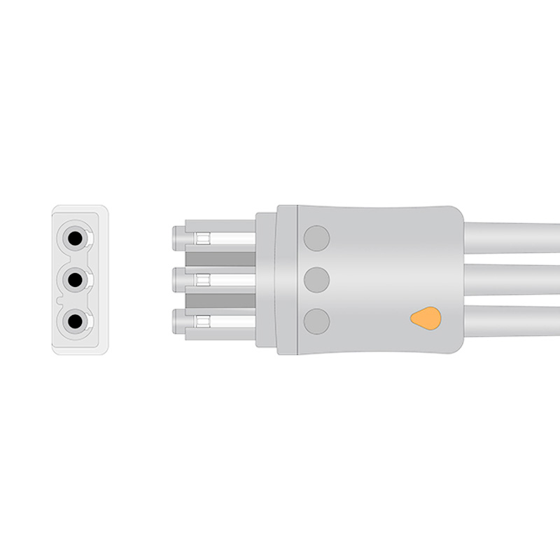 Philips M1671A Compatible 3-Lead ECG Leadwire Connector Drawing EL-PH3-90G-A Philips M1671A Compatible 3-Lead ECG Leadwire Connector Drawing EL-PH3-90G-A