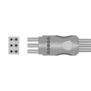 Connector drawing of the Spacelabs 700-0007-00 compatible 3-Lead ECG Leadwire Set, EL-SLS3-90S-A