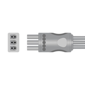 Connector drawing of the Siemens compatible 3-Lead ECG Leadwire, EL-SM3-90G-A