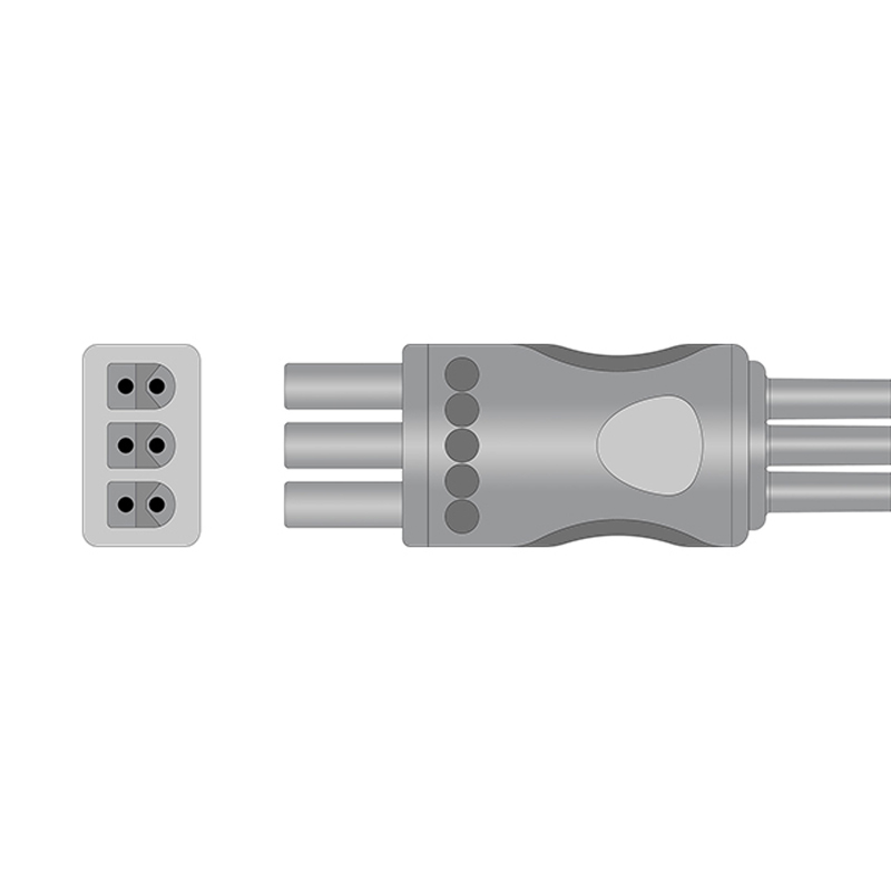 Siemens Compatible 3-Lead ECG Leadwire Connector Drawing EL-SM3-90G-A Siemens Compatible 3-Lead ECG Leadwire Connector Drawing EL-SM3-90G-A
