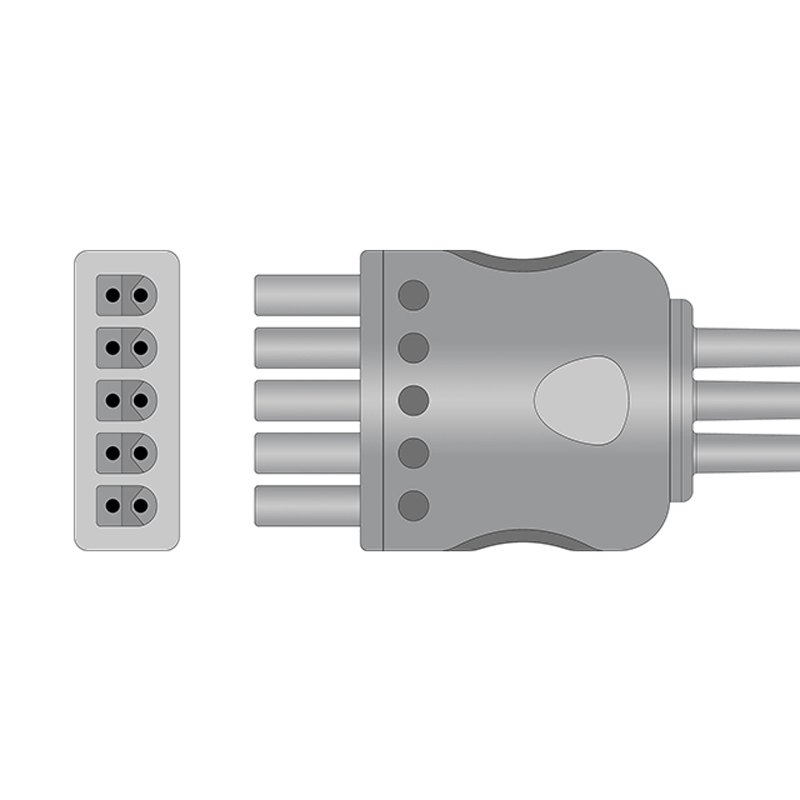 Siemens MP03412 Compatible 3/5-Lead ECG Leadwire Connector Drawing EL-SMB3-90G-A Siemens MP03412 Compatible 3/5-Lead ECG Leadwire Connector Drawing EL-SMB3-90G-A