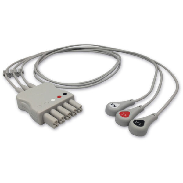Draeger 5956441 / MS16233 Compatible 3/5-Lead ECG Leadwire, Siemens Dual-Pin, Snap, AHA, Molded, 3.0 ft (0.9 m)
