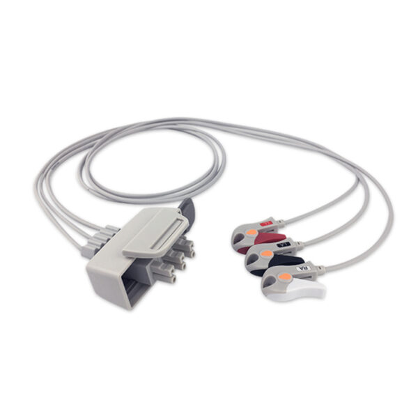 Philips M2591A Compatible 3-Lead Telemetry ECG Leadwire, Grabber/Pinch, AHA, Molded, 3.0 ft (0.9 m)