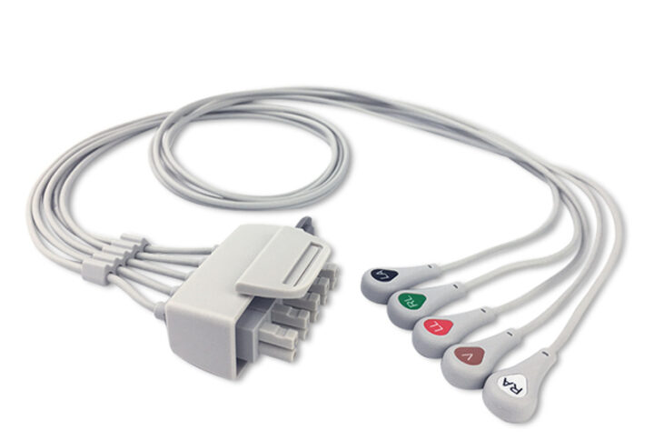 Philips M2592A compatible 5-Lead Telemetry ECG Leadwire, EL-TAA5-90S-A