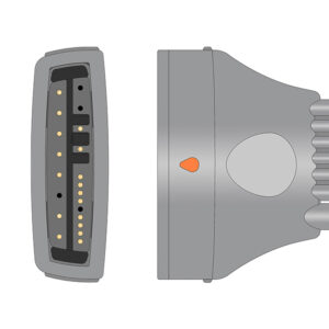 Connector drawing of the Philips 989803171821 compatible 5-Lead Telemetry ECG Leadwire, EL-TMX5-90S-A