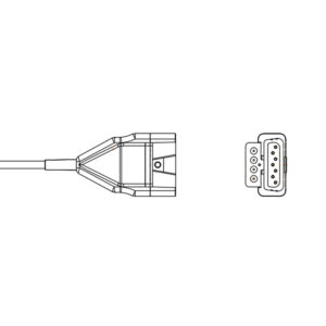 Connector drawing of the Physio-Control 11110-000110 compatible 10-Lead ECG Trunk Cable, ET-10039R-MD-A