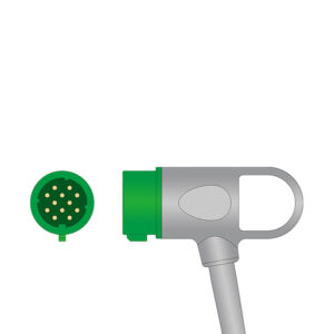 Connector drawing of the Physio-Control 11110-000110 compatible 10-Lead ECG Trunk Cable, ET-10039R-MD-A