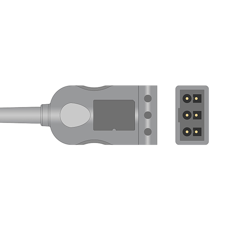 Philips M1500A Compatible 3-Lead ECG Trunk Cable Connector Drawing ET-3005R-AA-A Philips M1500A Compatible 3-Lead ECG Trunk Cable Connector Drawing ET-3005R-AA-A