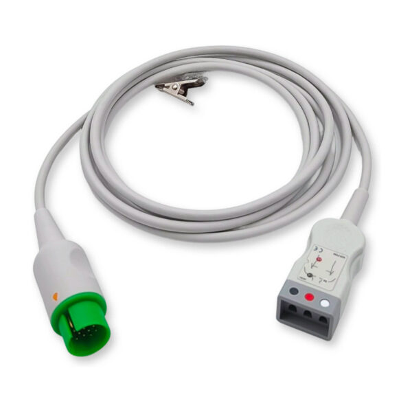 Spacelabs 700-0008-08 Compatible 3-Lead ECG Trunk Cable, Defib-Proof, AHA, for TruLink Leadwires, 8.2 ft (2.5 m)