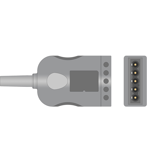 Philips M1668A Compatible 5-Lead ECG Trunk Cable Connector Drawing ET-5005R-PH-A Philips M1668A Compatible 5-Lead ECG Trunk Cable Connector Drawing ET-5005R-PH-A