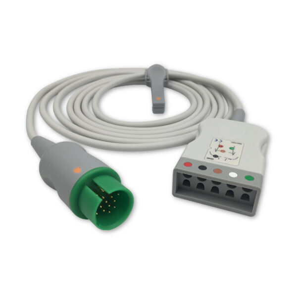 Spacelabs 700-0008-06 Compatible 5-Lead ECG Trunk Cable, Defib-Proof, AHA, for TruLink Leadwires, 8.2 ft (2.5 m)