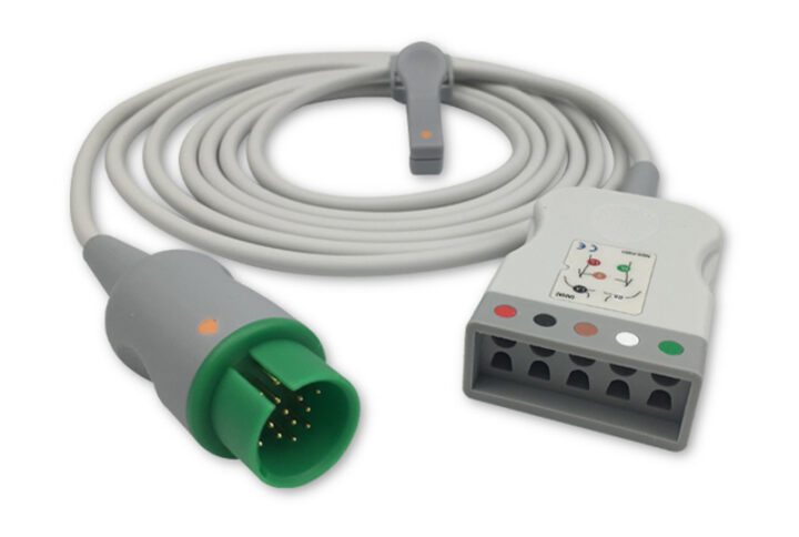 Spacelabs 700-0008-06 compatible 5-Lead ECG Trunk Cable, ET-5007R-SL-A