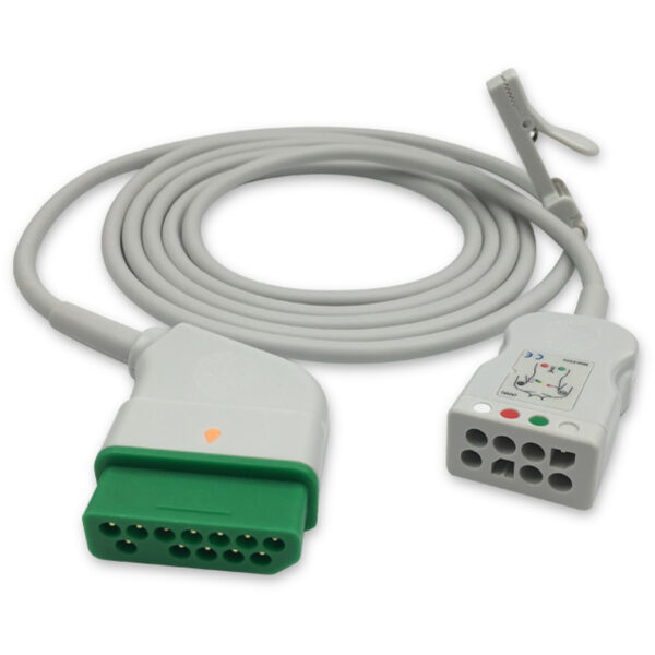 Nihon Kohden JC-906PA Compatible 3/6-Lead ECG Trunk Cable with Respiratory Rate, AHA, 8.2 ft (2.5 m)