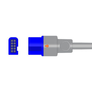 Connector drawing of the Spacelabs 700-0030-00 compatible SpO2 Adapter Cable, SA-026-24