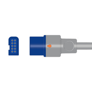 Connector drawing of the Spacelabs 700-0792-00 compatible SpO2 Adapter Cable, SA-026X-30