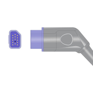 Connector drawing of the Nihon Kohden JL-650P compatible SpO2 Adapter Cable, SA-045X-30