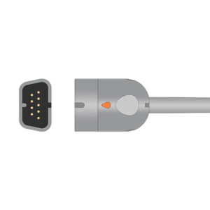 Connector drawing of the Nihon Kohden TL-201T compatible Adult Finger Clip SpO2 Sensor, SS-043-AF16