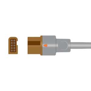 Connector drawing of the Spacelabs 700-0031-00 compatible 2-Channel Temperature Adapter Cable, TA-SL-2AD03