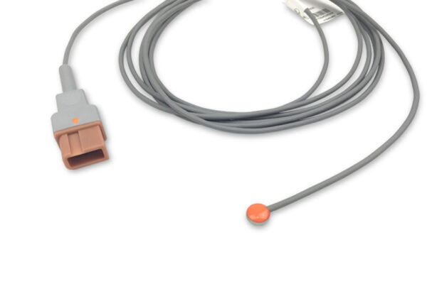 Spacelabs Compatible Adult Skin Surface Temperature Probe, 0.35 in (9.0 mm) Probe Disc, 9.8 ft (3.0 m)