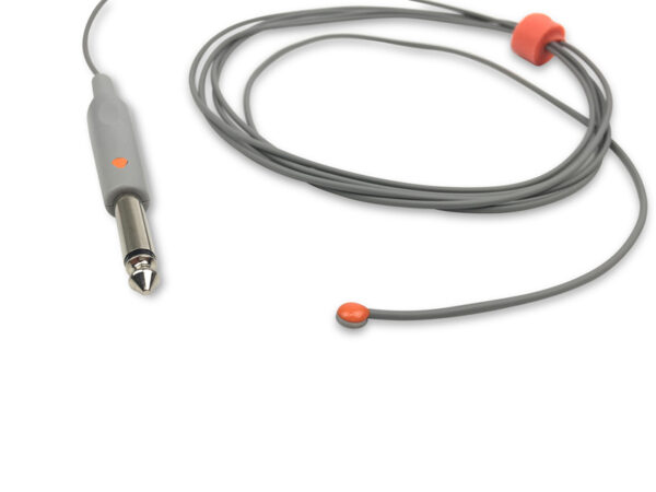 YSI 427 Compatible Pediatric/Neonate Skin Surface Temperature Probe, 400 Series, 0.24 in (6.0 mm) Probe Disc, Straight Connector, 9.8 ft (3.0 m)